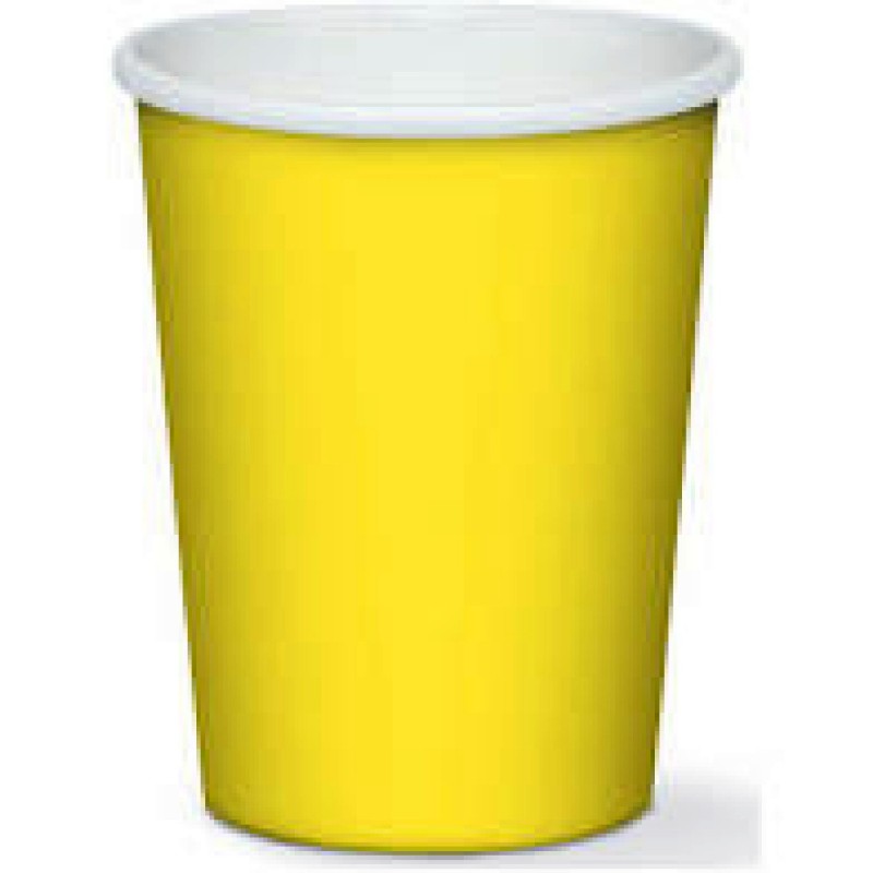 Bicchiere cartoncino giallo 75 ml 50 pz