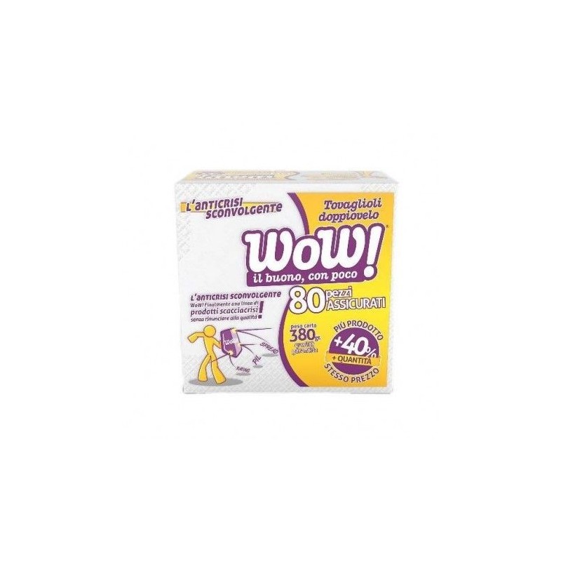 Tovaglioli wow compatto 2 veli 80 pezzi