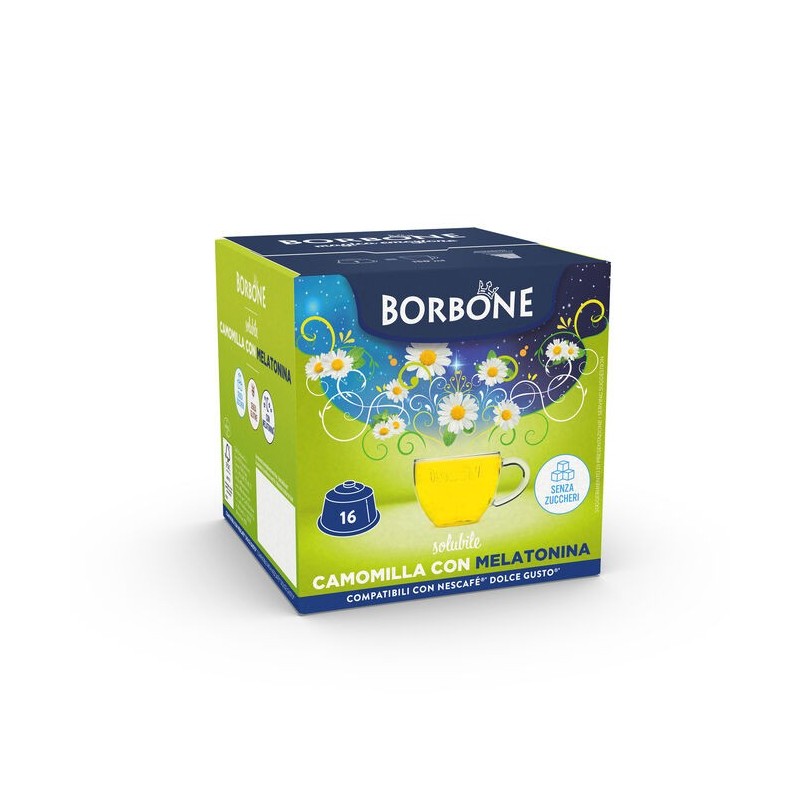 Borbone camomilla con melatonina DG 16 capsule Borbone camomilla con melatonina DG 16 capsule